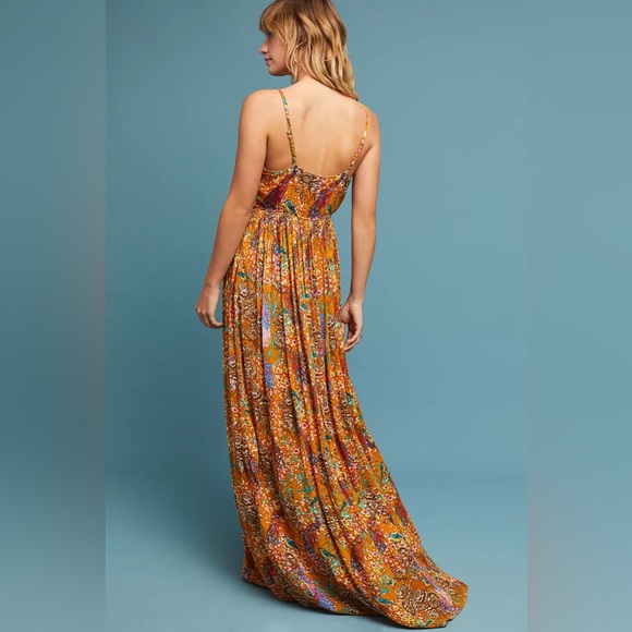 🌺 NWT! Anthropologie Raga Embroidered Boho Parkland Maxi Dress - Picture 3 of 16